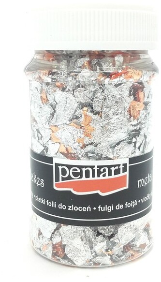 Folia płatki100ml srebr/miedź Pentart M1