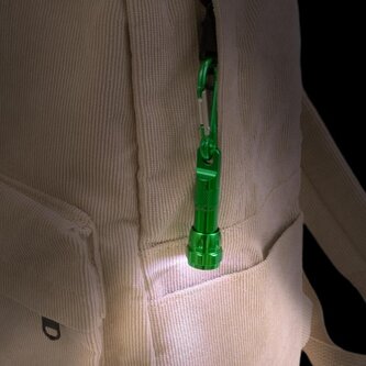 Latarka LED z karabińczykiem jeden z 2-kolorów Take Action, Trendhaus