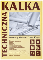 Kalka techniczna A3 90 g/m2 Diamant 100 ark., Sihl