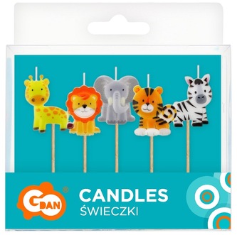 Świeczki pikery Zwierzaki op. 5szt., GoDan
