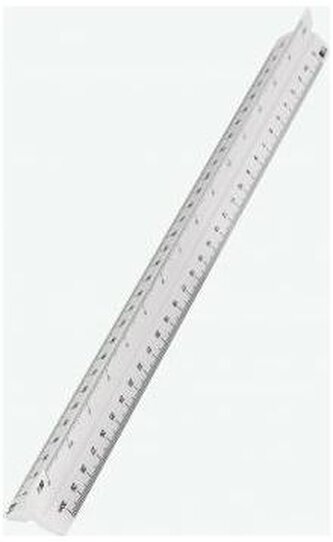 Linijka skalówka trójkątna 30 cm plastik. nr 31 Inżynier, Leniar