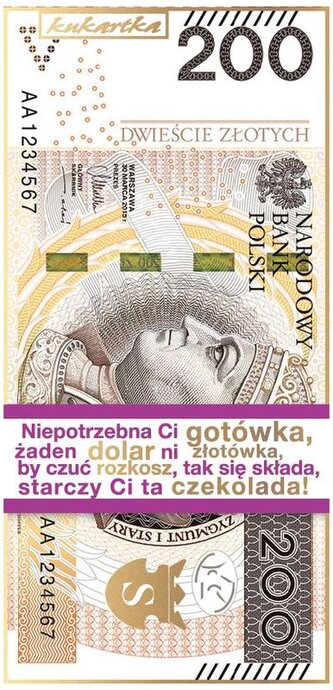 Czekolada 121 banknot (200 złotych) 2018, Passion