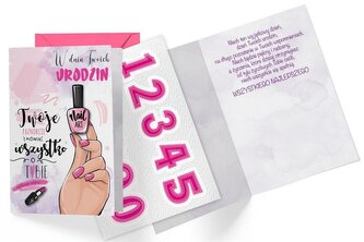 Karnet. Urodziny (wymienne cyfry) damskie DK-862