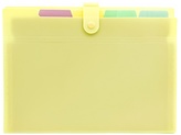 Teczka harmonijkowa A4 PP 5 przegródek pastel żółty, Biurfol