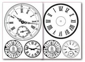 Papier do transferów 2ark A4 czar. Zegary 286422, Stamperia