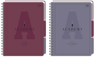 Kołonotes A4 100 k. kratka 90g Academy PP z przekładkami, Interdruk