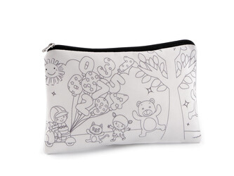 Textilní pouzdro se zipem k domalování 13x22 cm - 1 ks - 6 Off White