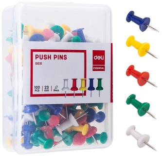 Pinezki do tablicy korkowej beczułki Rio op. 100szt, Deli