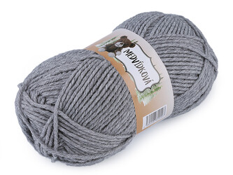 Pletací příze medvídková 100 g - 1 ks - 8 (82086) šedá světlá