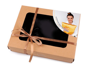 Sada na spaní, saténový povlak na polštář a gumička - 1 ks - 7 černá