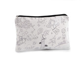 Textilní pouzdro se zipem k domalování 13x22 cm - 1 ks - 2 Off White kosmonaut