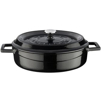 Kastrol litinový kulatý, černý, obsah 2,4 l, Ø 24 cm LAVA Metal LVYST24K2B