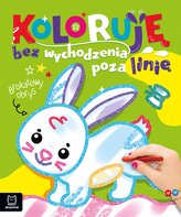 Z zajączkiem. Koloruję bez wychodzenia poza linię. Brokatowy obrys