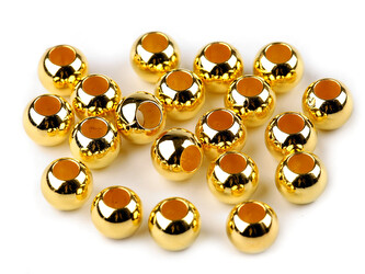 Plastové korálky Metalic s velkým průvlekem 8x10 mm - 1200 ks - 3 žluté zlato