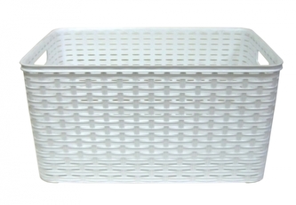 Mega Plast, univerzální koš, polyratan, 19 x 29 x 39 cm, bílý