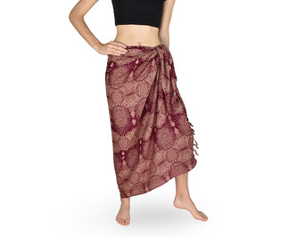 Sarong - Pareo SLZA, červený, světlý motiv