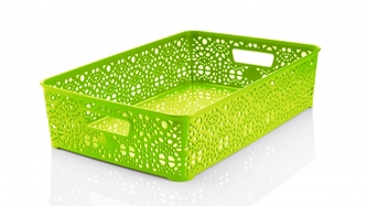 Mega Plast, Košík MONAKO L, 10 x 39 x 27 cm, světle zelený