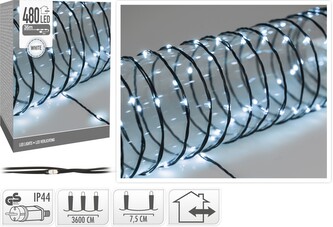 Dekorativní LED osvětlení DRET 36 m studená bílá