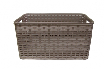 Mega Plast, univerzální koš, polyratan, 19 x 29 x 39 cm, krémový