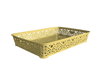 Mega Plast, Košík MONAKO M, 6 x 36 x 27 cm, krémový