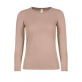 Triko dámské B&C dlouhý rukáv E150 - růžové, M