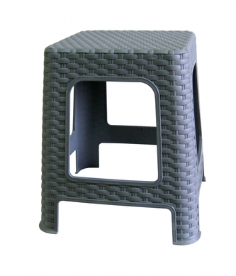 Mega Plast, Taburet I polyratan, 36 x 33 x 33 cm, šedý