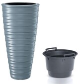 Květináč vysoký s vkladem Firenze světle šedý