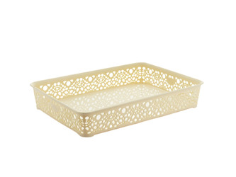 Mega Plast, Košík MONAKO S, 6 x 26 x 20 cm, krémový