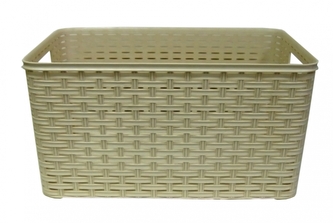 Mega Plast, univerzální koš, polyratan, 19 x 29 x 39 cm, bambus