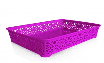 Mega Plast, Košík MONAKO M, 6 x 36 x 27 cm, růžový