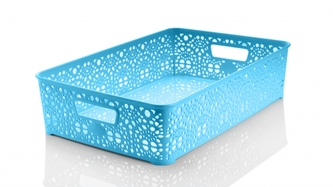 Mega Plast, Košík MONAKO L, 10 x 39 x 27 cm, světle modrý