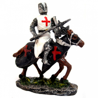Model Jezdec templář - hnědý-bílý