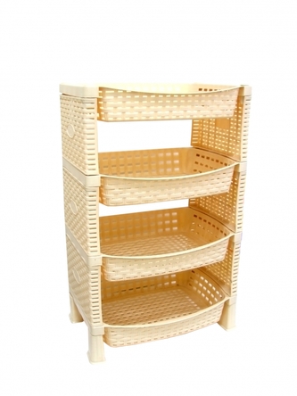 Mega Plast, SHELF regál polyratan, 41 x 30 x 65 cm, krémový