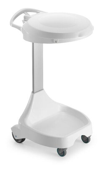 Stojan Smile, pro pytel 120 l, podvozek s pedálem, 4 kolečka, bílé víko