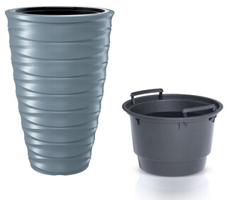 Květináč s vkladem Firenze světle šedý 38,3cm