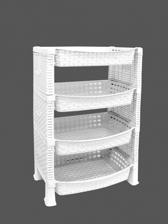 Mega Plast, SHELF regál polyratan, 41 x 30 x 65 cm, bílý