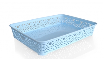 Mega Plast, Košík MONAKO M, 6 x 36 x 27 cm, světle modrý