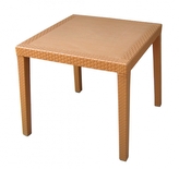 Mega Plast, plastový stůl RATAN LUX, 71 x 75,5 x 75,5 cm, vhodný k židlým BELLA a RATAN LUX, okrová