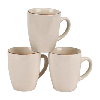Porcelánový hrnek Sisa 200 ml bílo-zlatý, sada 3ks, 2. jakost