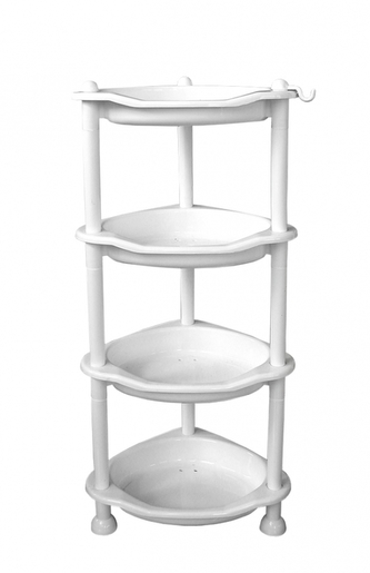 Mega Plast, rohová police s háčkem, 1/4, 78 x 25 x 33 cm (bílá)