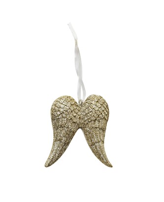 Vánoční závěsná ozdoba SANTA LILA WINGS 6,5 cm zlatá