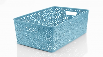 Mega Plast, Košík MONAKO XL, 14 x 39 x 27 cm, světle modrý