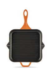 Hósse, Grilovací pánev čtvercová, 28 x 28 cm, (HS K GTV), vroubkovaná, oranžová