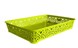 Mega Plast, Košík MONAKO M, 6 x 36 x 27 cm, světle zelený