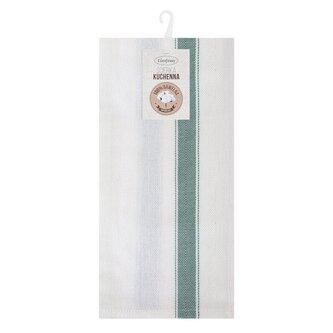 Bavlněná utěrka SANNY bílá/zelená 100% bavlna 50x70 cm MyBestHome 2 kusy v balení