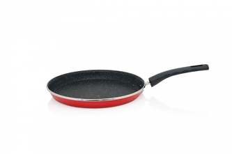 Metalac Granite induction, smaltovaná pánev na palačinky 25 cm, červená