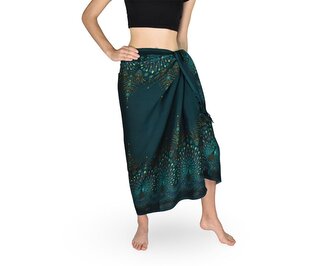 Sarong - Pareo KUJAKU, páv, zelená