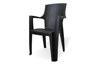 Mega Plast, plastové křeslo AMELIA polyratan, antracit