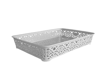 Mega Plast, Košík MONAKO M, 6 x 36 x 27 cm, světle šedý