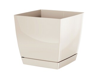 Květináč Coubi Square s miskou krémový, varianta 15,5 cm